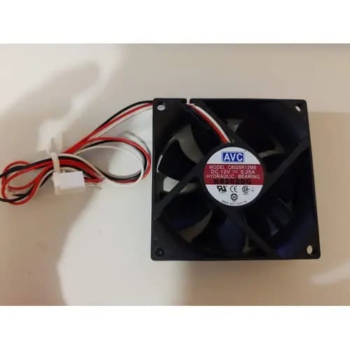 Cooler para Gabinete 80x80x25mm, conector 3Pin Placa Mãe. C8025R12MB  AVC
