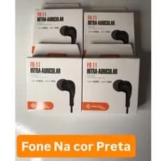 fone de ouvido (fo-11) intra-auricular na cor preta