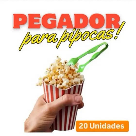 10 Pegadores Gourmet - ESCOLHA A COR! Pipoca Batata Plástico Biodegradável