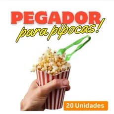 10 Pegadores Gourmet - ESCOLHA A COR! Pipoca Batata Plástico Biodegradável