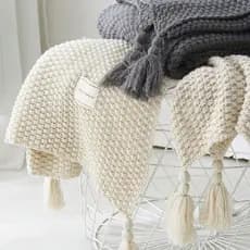 Nodic Estilo De Malha Manta De Sofá Lance Malha Crochet Lazer Tampa Do Sofá Decoração Cobertor Colcha Xadrez
