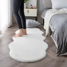 Pele De Coelho Falsa Tapetes Suaves Para Quarto Sala De Estar Luxo De Piso Irregular Tapete De Cama Área De Cabeceira