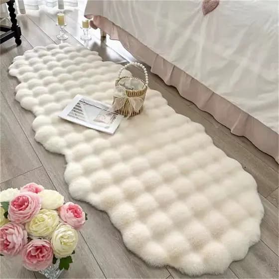 Oval Tapete De Pelúcia Imitação De Pele De Coelho Quarto Sofá Cadeira Almofada Sala Estar Decoração Casa