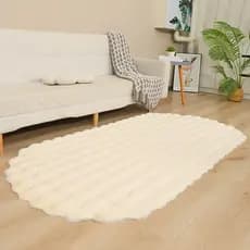 Imitação De Pele De Coelho Oval Tapetes Tapete Para Quarto Sala Estar Aconchegante Sofá Cadeira Cabeceira