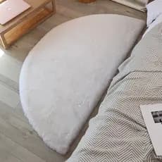 Tapete De Pelúcia Semicircular Imitação De Pele De Coelho Quarto Sofá Almofada Sala De Estar Decoração De Casa