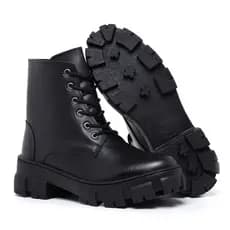 Bota Coturno Blogueira Estilo Militar Tratorada Super Oferta Não Perca