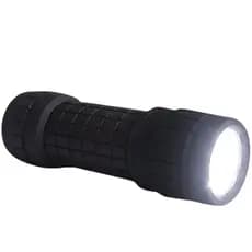 Lanterna Pequena 9 Leds Emborrachada A Pilha luz forte led