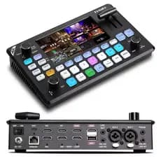 Mesa De Corte Video Switcher 4k Fomako Kc602 Tela 5.5 Pol Hdmi Streaming Mixer Profissional Controle Ptz