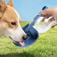 Garrafa de água dobrável para cães 300ml dispensador portátil à prova de vazamentos de silicone para animais de