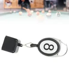Portátil retrátil bilhar snooker piscina cue giz titular desenho cinto clipe