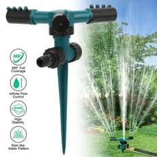 Aspersor de gramado para jardim automático giratório 360° com ponta de solo para jardins e gramados