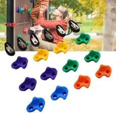12 peças de parede de rocha para escalada, portátil, múltiplas cores, para sala de crianças, sala de jogos, instalação