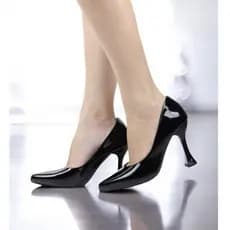 Scarpin Feminino Salto Alto TaçaBico Fino Casual Estilo Clássico Confortável Verniz Preto Nude