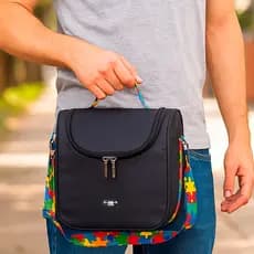 Mochila Térmica Quebra-Cabeça 4L Para Marmita ou Lanches Cordão Autistas, Escola e Passeios