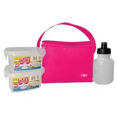 Lancheira Térmica Infantil Rosa com Potes e Garrafinha – Ideal para Escola e Passeios