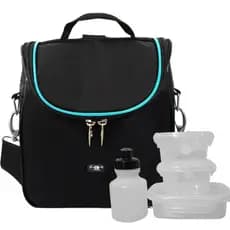 Lancheira Térmica Infantil Menino Escolar Kit Com Potes E Squeeze Azul Ck Presentes