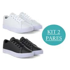 Kit 2 Tênis Feminino Casual Básico Confortável