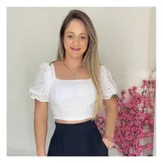 Cropped Ciganinha Lese Bordado Vazado (Remarcação )