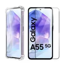 Capa Case Capinha Anti Impacto Compatível Com Galaxy A55 + Película 3D Vidro Temperado