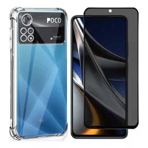 Capa Case Capinha Anti Impacto Compatível Com Poco X4 X4 Pro 5G + Película 3D Privacidade