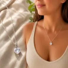 Colar Delicado Pingente Coração Zircônia Cristal Feminino