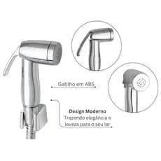 Ducha higiênica banheiro alavanca c-72 luxo cromado banheiro acionamento 1/4 D