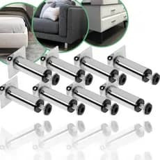Kit 6 Pés QUADRADO Para Móveis- quadrado Luxo Aço Cromado Resistente Com Regulagem Tamanho 100mm