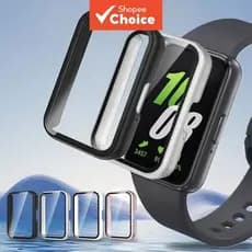 Case Capa Bumper Proteção Acrílico com Vidro Temperado - compativel Galaxy Fit 3 - Transparente