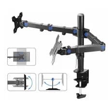 Suporte 2 Monitor Tv Aço Mesa Articulad Ajuste Vesa Promoção