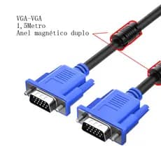 Cabo Vga Para Monitor anel magnético duplo Anti-interferência 1,5 metro Vga X Vga