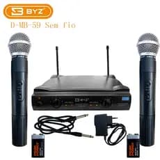 microfone semfio wireless BYZ D-MB-59 KIT Inclui 2 microfones