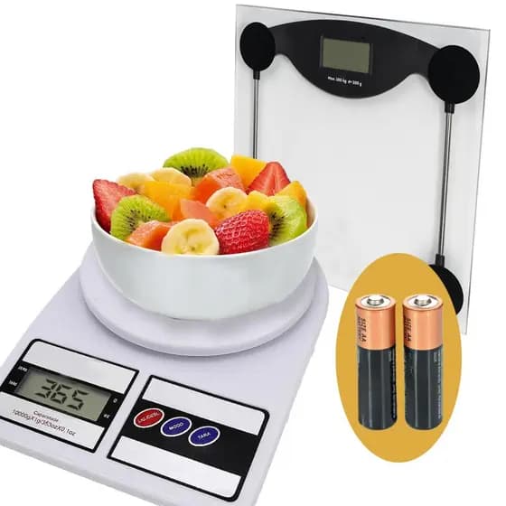 Kit Duas Balanças Corporal E Para Cozinha Resistentes Leves Fácil  De Usar