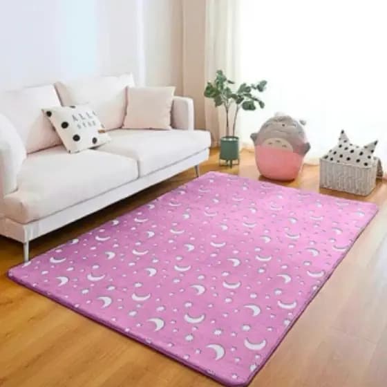 Tapete Infantil Brilha no Escuro 1,00 x 1,40 Antialérgico Quarto Criança Estampado