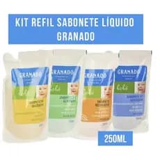 Kit 2 refis sabonete líquido granado bebê 250ml Glicerina Lavanda Camomila Erva Doce