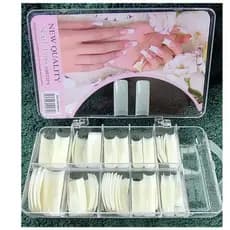 Tips sorriso Leitosa Natural caixa com 100 unidades unhas Alongamento