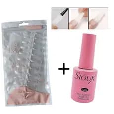 KIT Unha de Gel macio Soft Gel 120 UN + Cola Gel Sioux 12ml Base coat