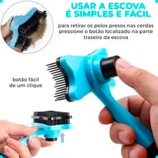 Escova Pet Autolimpante para Cachorro Gato que Solta muito Pelo Escova Removedora de Pelos
