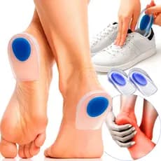 Par Meia Palmilha Silicone Gel Ortopedica Esporao Calcanheira Alivia Dores Confortável