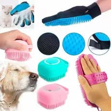 Kit Banho Pet 3 Em 1 Luva Tira Pelos + Escova + Esponja Shampoo 🐾