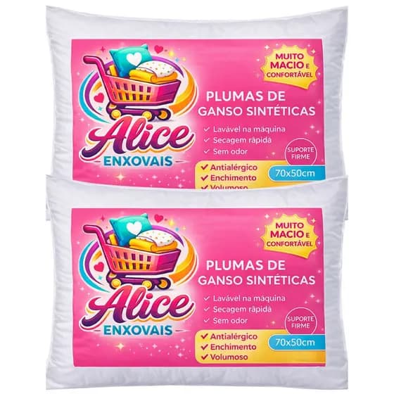 Travesseiros Pluma de Ganso Premium 70x50cm Antialérgico Macio Alto Luxo Hotel Toque Suave Confortável