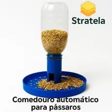 Comedouro automático para pássaros e passarinhos calopsita canário periquito