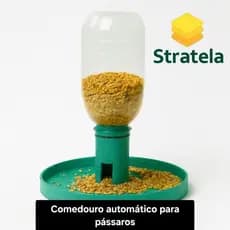 Comedouro automático para pássaros e passarinhos calopsita canário periquito