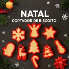 Kit cortador de biscoitos tema natalino Natal Confeitaria Biscoito Bolacha Moldes Criativos Cookie Festa