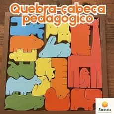 Quebra-cabeça com animais da selva zoológico - brinquedo pedagógico