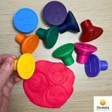 Carimbo de emoções para massinha de modelar - brinquedo pedagógico