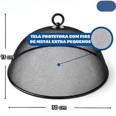 Kit 2 Telas Protetora De Alimento Metálica Aço Tampa Pães Fruta Alimentos frutas Bolo 30cm ou 35CM