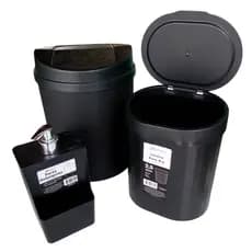 Kit Conjunto Cozinha Lixeira de Pia 2,5 litros Porta Detergente Lixeira 5 Litros