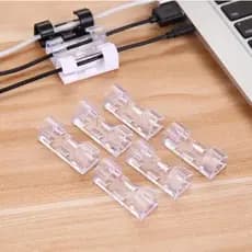 Kit 100 Clips Organizador De Cabo Fios Parede Fixador Adesivo