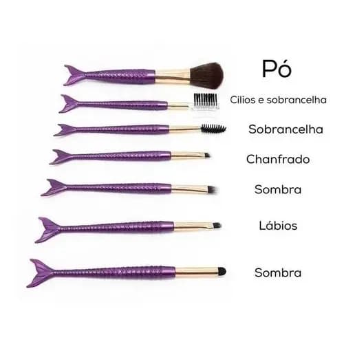 Kit Maquiagem 8 e 7 Pincéis Sereia Mkp-511 Meily's