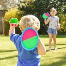 Kit 2 raquetes Velcro + Bola De Tênis Esporte Infantil Bate Gruda Frescobol